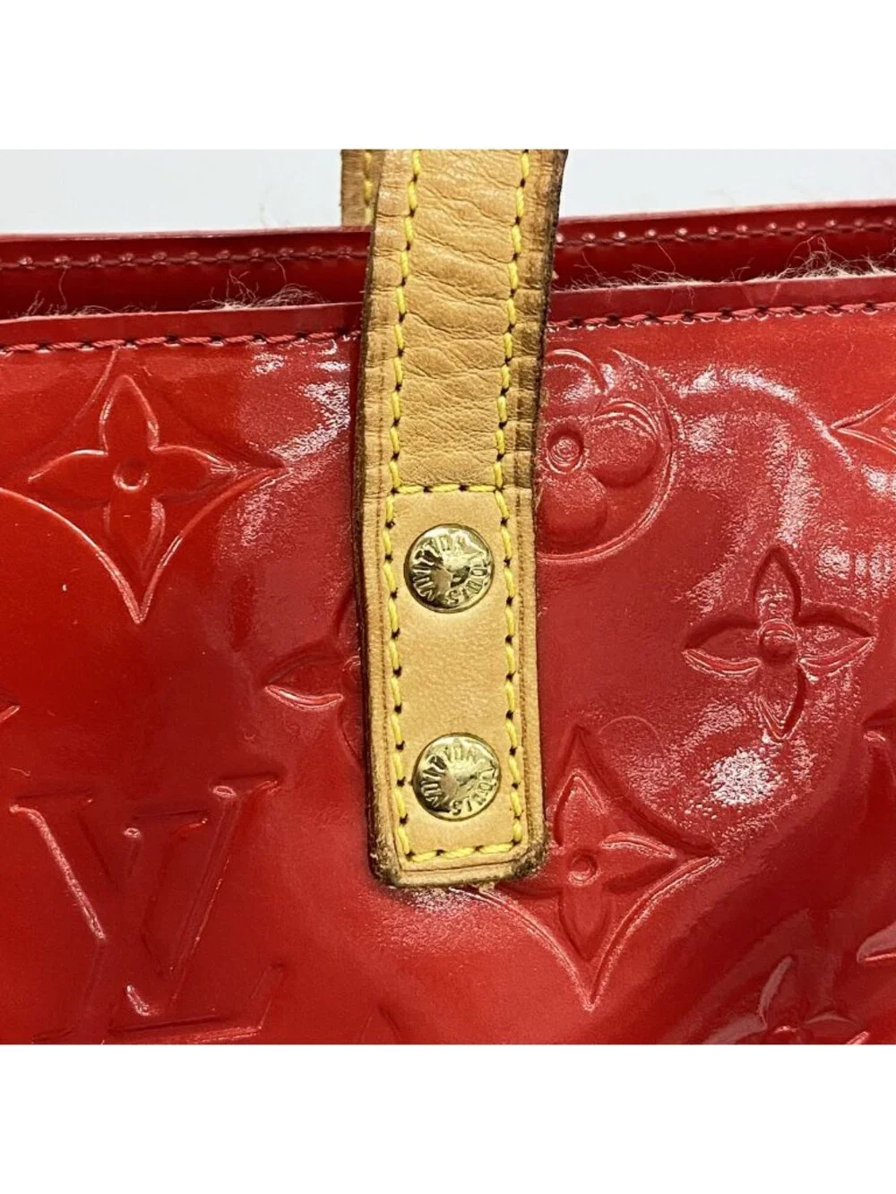 Louis Vuitton Tote Bag Vernis Reed MM Rouge